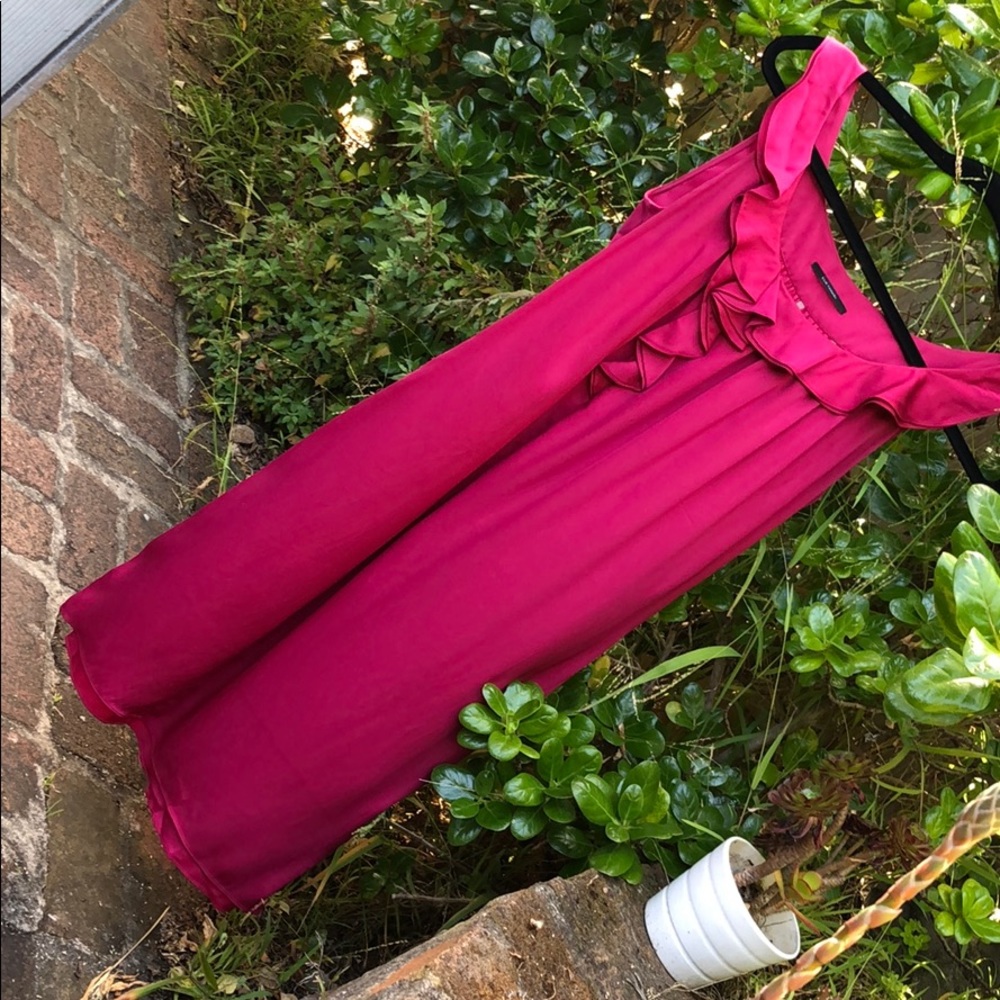 Elie Tahari 100% silk fuchsia slip dress sz 2